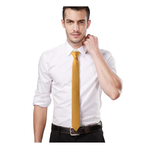 Image of Landisun Black Tie Men Women Solid Skinny Ties Slim Ties Satin Tie
