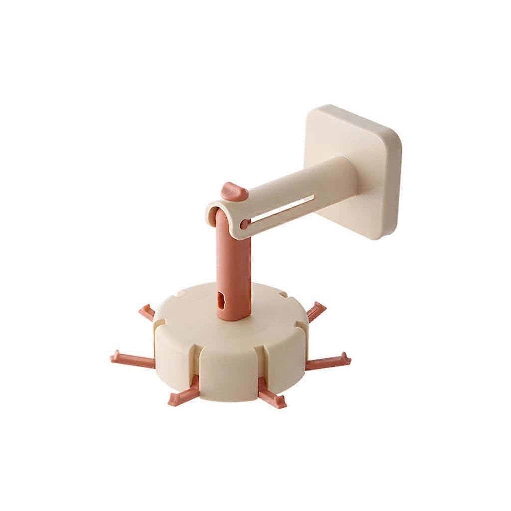 JOYHAPPST Wall Mount Home Rotating Storage Rack 360 Degrees Rotated Kitchen Hooks Self Adhesive 8 Hooks Hanging Rack Organizer