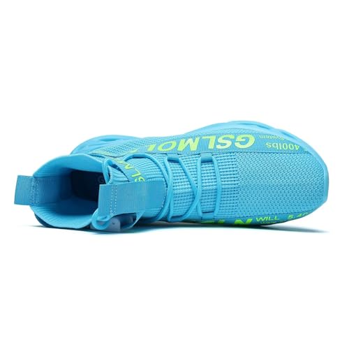 Image of Jakcuz Men's High Top Sneakers Plus Size Breathable Gym Athletic Running Walking Tennis Comfortable Fashion Platform Shoes