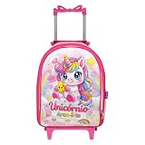 Mochila Infantil com Rodinhas Escolar Menina Bolsa Feminina Compartimento Grande