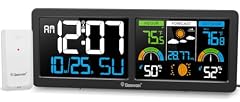 Geevon Weather Stations Wireless Indoor Outdoor Thermometer with Atomic Clock, HD Color Display