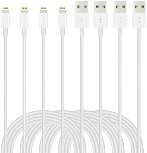 iPhone Charger Lightning Cable 6FT 4Packs Quick Charger Rapid Cord Apple MFi Certified for Apple Charger, iPhone 13 12 11 Pro X XR XS MAX 8 Plus 7 6s 5s 5c Air iPad Mini iPod (Grey)