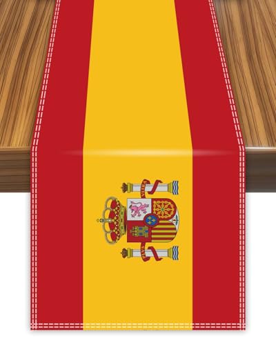 Spain Table Runner,Spanish Flag Tablecolth for Dining Home Decor