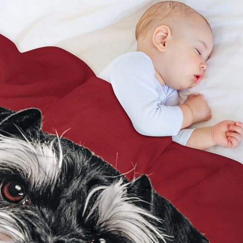Plaid imprimé schnauzer doux en flanelle chaleureuse pour le repos - 8