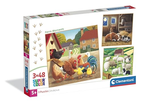 Clementoni - Puzzle per Bambini 3x48 Pezzi Supercolor, per Bambini