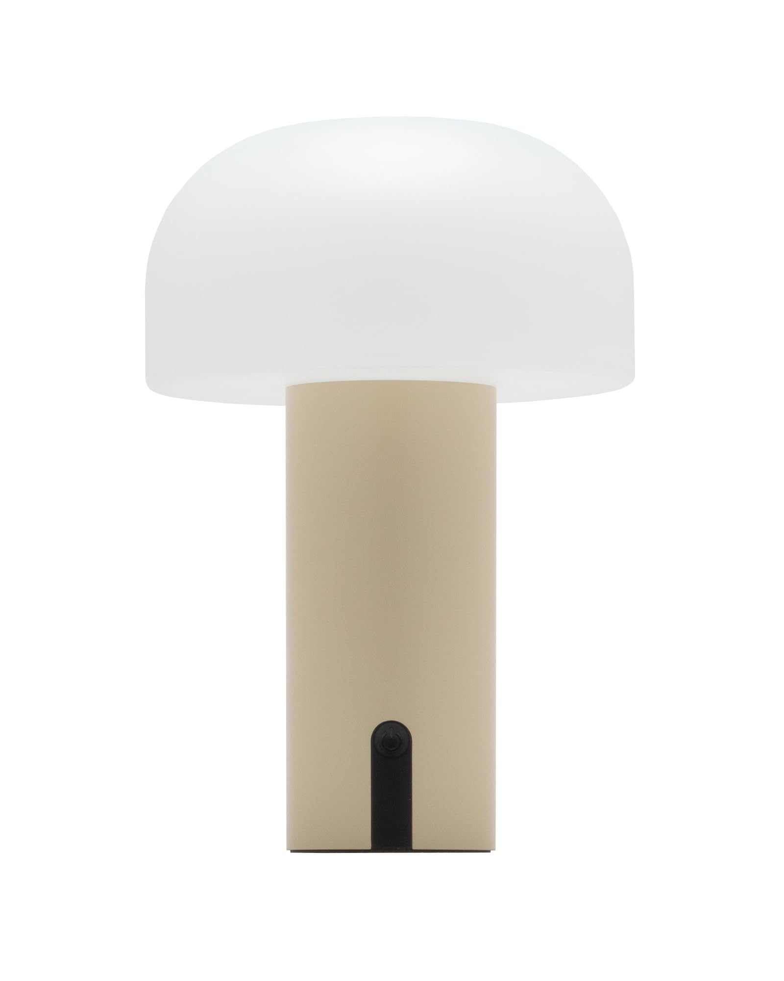 LUUK Studio Lámpara de Mesa LED Inalámbrica Recargable, Diseño en Forma de Seta, IP44 impermeable, Luz Blanca Cálida Regulable 2700K, Control Táctil, USB-C, Decorativa Moderna para Interio, Caqui