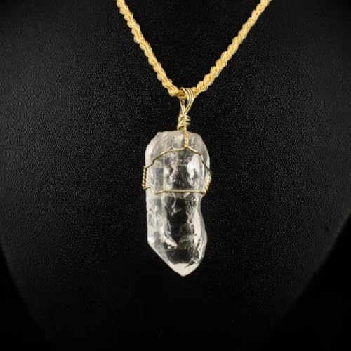 Image of Ayzal Shop Natural Clear Quartz Pendant 18g | Genuine Healing Crystal Necklace | Raw Gemstone for Reiki, Meditation & Chakra Balancing | Energy Amplifying Spiritual Jewelry Gift for Men & Women