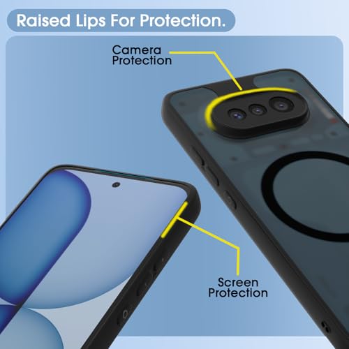 Image of Pikkme Back Cover for Nothing Phone 4a 5G Compatible with Mag-Safe Smoke Back | Shockproof Design | Hard Transparent Back Case (Black Smoke Mag-Safe)