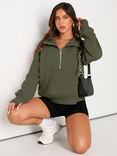Image of AUTOMET Womens Sweatshirts Half Zip Cropped Pullover Fleece Quarter Zipper Hoodies 2026 Fall Fashion Outfits Clothes
