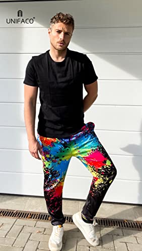 Unifaco Men Women 3D Printed Splatter Sweatpants Cool Graphric Sports Jogging Pants Plus Size Black Xxl #TOP2