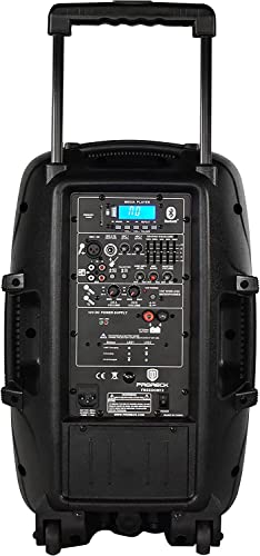 PRORECK Freedom 12 Portable Wireless 12-Inch 500 Watt Powered Dj/PA Speaker Karaoke System with Bluetooth/USB Drive Read/SD Card Reader/FM/Remote Control/Wireless Microphones (12 INCH SPEAKER)