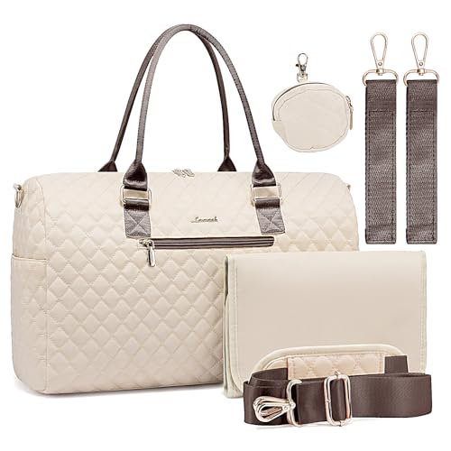 LOVEVOOK Diaper Bag Tote with Pacifier Case and Changing Pad, Large Capacity Mommy Bag for Hospital and Weekender Travel, Functional Baby Bags Newborn Baby Essential