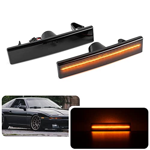 NJSSJD Luces indicadoras LED de humo Lámparas repetidoras laterales para Toyota Supra MK3 A70 Celica T160 Canbus delantero ámbar Led Dirección lateral Luz marcador