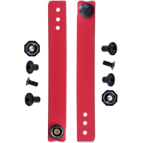 IWB Soft Belt Loops - Red – w/Heavy Duty Rubberized Nylon Pull-The-Dot Security Snaps & Mounting Hardware - Holster Loops for IWB Carry - (Fits 1.25" to 2.00" Belts (Adjustable) - (Pair)