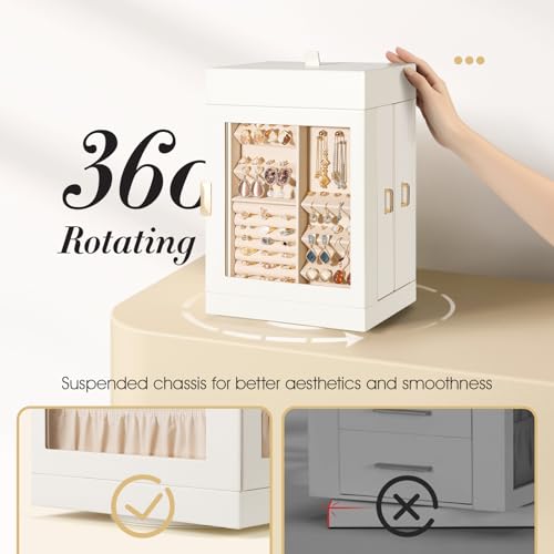 Tidystash 360° Rotating Jewelry Organizer - Large, Elegant Jewelry Boxes For Women Necklace thumb #1