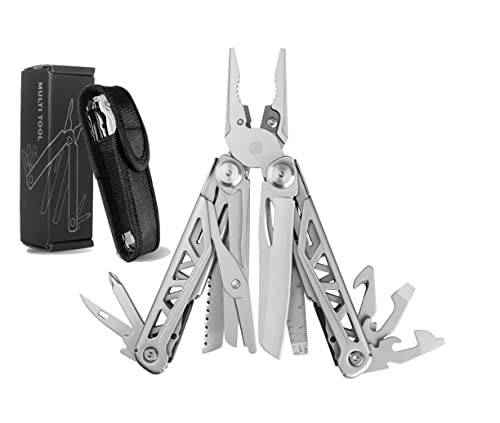 Multitool, Multi Tool Pliers 17-In-1 With Nylon Sheath, Scissors, Pocket Multi Tool With Wire Cutters, Multi-Tool For Camping Finishing Survival #TOP6