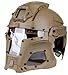Simways Cosplay Airsoft Full Face Head Helmet Tactical Sorta-Kinda Mandalorian/Boba Fett/Galac-Tac Airsoft Helmet with Exchangable Lens(Tan)