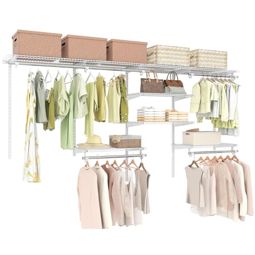 Tangkula 4 to 8 FT Custom Closet System, Wall Mounted