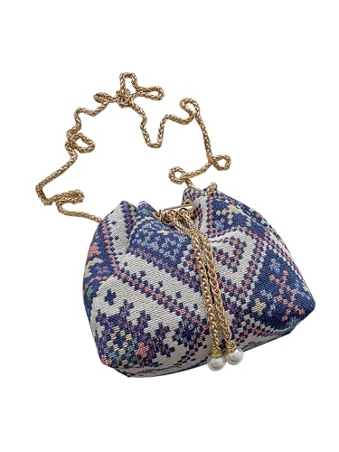 Verdusa Mini Plaid Print Drawstring Tote Bags Casual Handbags Retro Handbag3