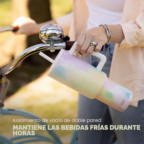 Miniatura 7 de Simple Modern Vaso Térmico con Pajita y Asa| Taza Termica Café para Llevar | Botella de Agua Acero Inoxidable Aislado para café helado | Trek | 1180ml | Almond Birch