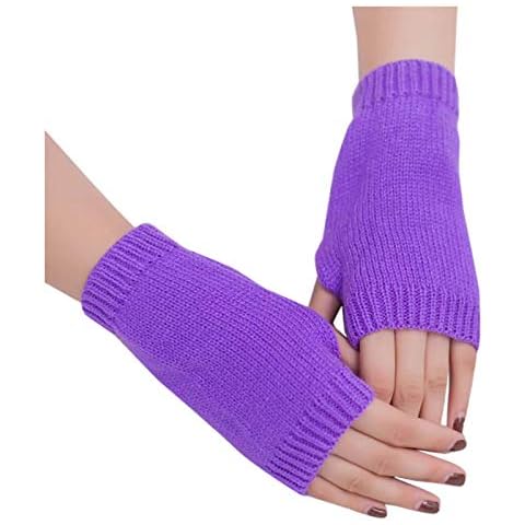Handschuhe Fingerlos Winter Fingerlose Handschuhe Winterhandschuhe Schwarz Lange Unisex für halten Frauen Strickhandschuhe Weiche warme, 9MiwwmLHw, Einheitsgröße, 1-Lila Cover