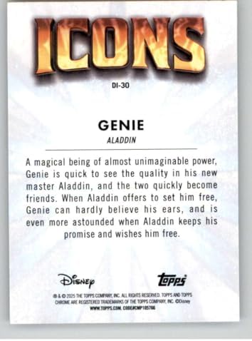 2025 Topps Chrome Disney Icons #DI-30 Genie Official Nonsport trading card in Raw (NM or Better) Condition image 4