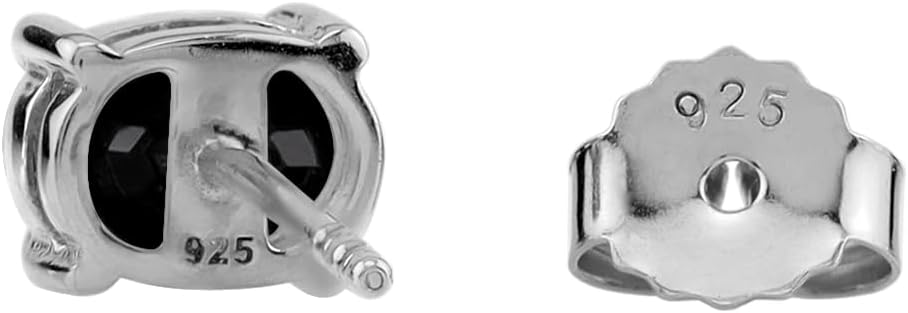 Silvershake 7X5mm Oval Shape Birthstone Gemstone White Gold Plated or Yellow Gold Plated 925 Sterling Silver Business Attire Stud Earrings Jewelry for Women
