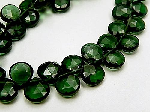 Gemme hydro quartz vert cœur facetté 9mm pour offrir un bijou fait main