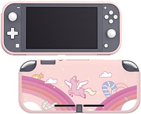 eXtremeRate PlayVital Glossy Chameleon Green Purple Protective Case for Nintendo Switch Lite, Hard Cover Protector for Nintendo Switch Lite - 1 x Black Border Tempered Glass Screen Protector Included