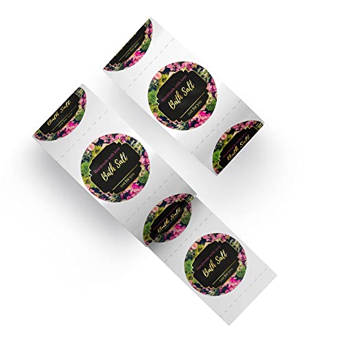 Mobiusea Creation Bath Salt Containers Labels Roll | 2 Inch | Gold Foil | 300 Pcs Waterproof Stickers For Small Plastic Containers, Containers For Bath Salt, And Bath Salt Jars #TOP3