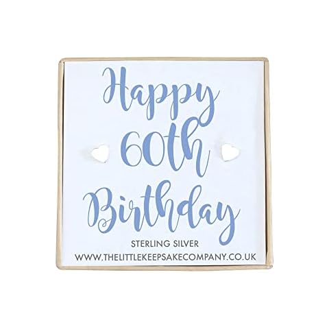 Sterling Silver Quote Earrings - 'Happy 60th Birthday' Cover
