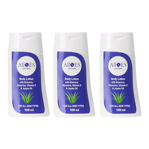 Image of BODY & WELLNESS Body Lotion with Aloe Vera, Glycerin, Vitamin E & Jojoba Oil | Deep Hydration & Moisturizing Care | Improves Skin Texture | Nourishes & Soothes Dry Skin | Daily Use Lotion - 100ml (3, 100ml)