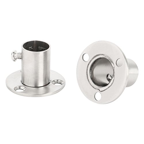 sourcing map 2stk. Edelstahl Schrank Kleiderschrank Stange Halterung Halter Flansch Buchse 16mm