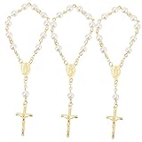 MUCKLILY 3pièces Chapelet Baptême De Et Souvenirs De Baptême Élégants Faux Pour Commu...