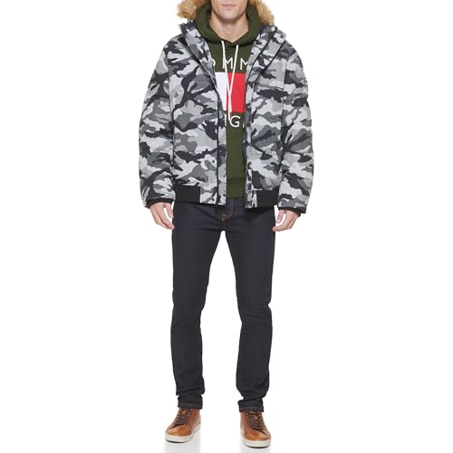 Image of Tommy Hilfiger Men's Arctic Cloth Quilted Snorkel Bomber Jacket (Standard and Big & Tall)