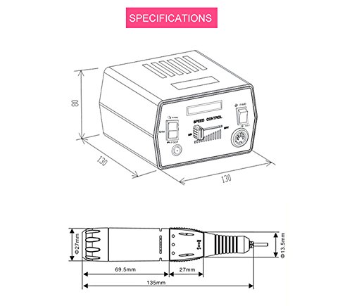 Taladro eléctrico para uñas rosa KADS 30000RPM miniatura 5