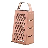 DIYEAH Edelstahl Vierkantreibe Multifunktionale Küchenreibe für Käse Gemüse Obst Sicherer Handschutz Praktische Käsereibe Küchenhelfer für Hartkäse und Obst