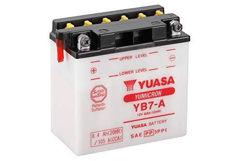 Batería Yuasa YB7-A recargable con alta capacidad de descarga para motos