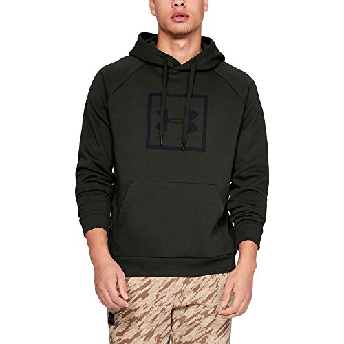 Under Armour RIVAL FLEECE LOGO HOODIE Warm-up Top - Artillery Green/Black, Large