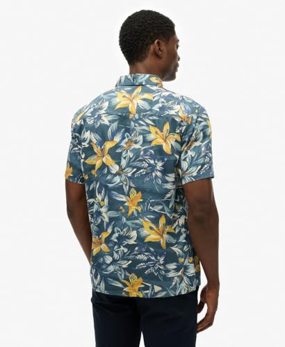 Superdry Para Hombre. M4010947A Camisa Con Estampado Hawaiano Azul (L), Casual, Modal, Manga Corta - 5