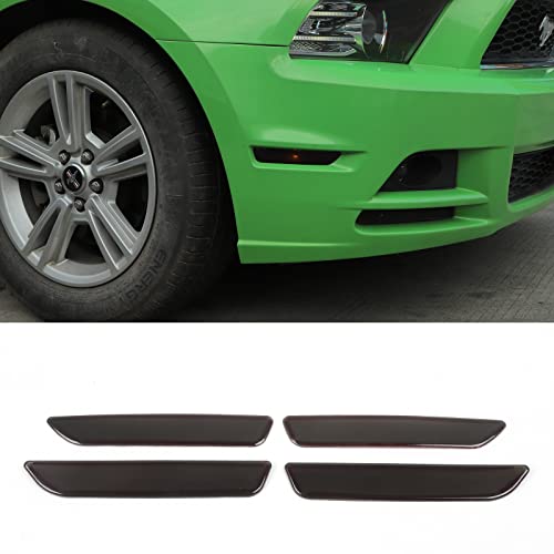 Hoolcar Blackout Side Marker Lights Front Rear Sidemarker Cover for Ford Mustang 2010-2014, Smoked Black, 4PCs