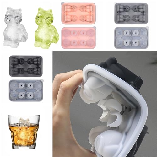 Molde para Cubos de Hielo Silicona Gato 3D Grande miniatura 7