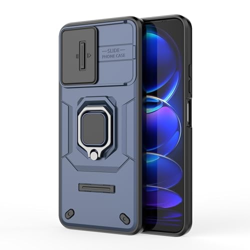 Image of CamShield Pro Case with Slide Camera Protection and 360 Protection Ring Stand Bumper Back Case Cover for Mi Redmi Note 12 5G (Blue)