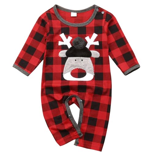 ROYLAMP Baby Christmas Romper Jumpsuit with Reindeer Print