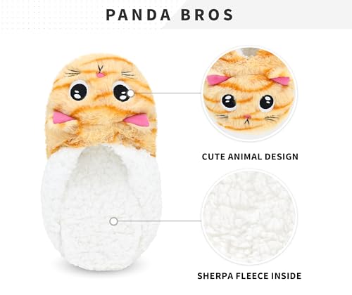 Panda Bros Slipper Socks With Non-Slip Grippers, Cute Fuzzy Warm Cat Animal House Slippers3