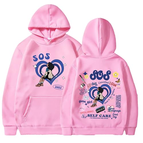 Sweat SZA SOS concert tour rose grand sweat à capuche manga homme femme