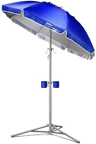 Wondershade 5' Sun Shade Umbrella, Portable Lightweight Adjustable Instant Sun Protection UPF 50+ - Blue