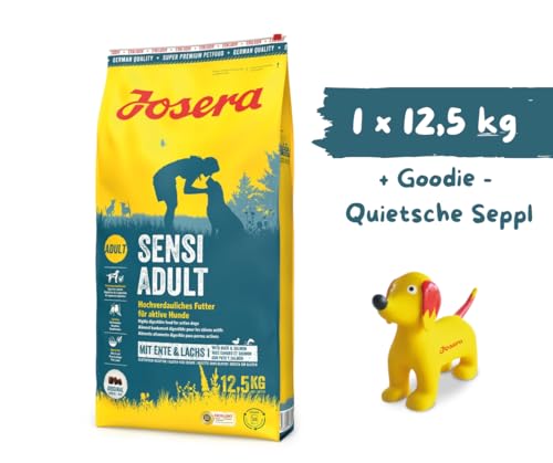 Josera Exclusive SensiAdult, Hundefutter, Trockenfutter, 12,5 KG + Goodie Quietsche Seppl
