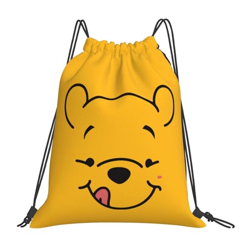 Zateemくまのプーさん 軽量 巾着袋 プールバッグ ジムバッグ ヨガ 大容量 多機能 防水 収納便利 おしゃれ 部活 ジム 運動 登山 水泳 遠足
