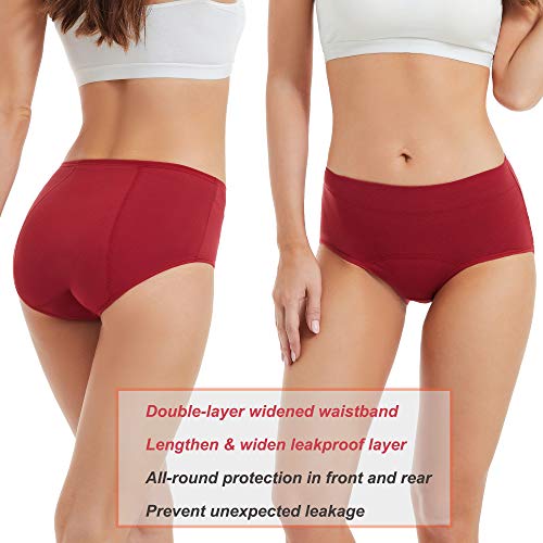 Image of HATSURE Period Underwear for Women Leak Proof Cotton Overnight Menstrual Panties Briefs (Multipack)